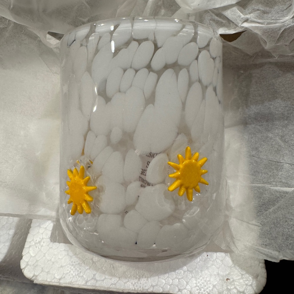 NEW Anthropologie The Confetti Icon Juice Glass, Sun - Picture 3 of 3
